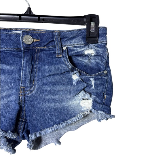 RSQ Women’s Cabo Cut-Off Jean Shorts Size 0 Festival‎ Distressed Low Rise Blue - Picture 3 of 8